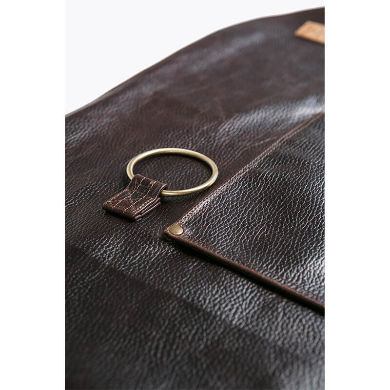 FANCY GENTS 希臘 全真皮 設計款圍裙 後交叉 淺咖啡棕色 NO.2- Chicago Leather Apron