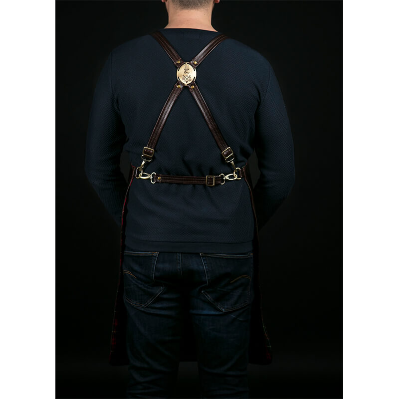 FANCY GENTS 希臘 全真皮 設計款圍裙 後交叉 淺咖啡棕色 NO.2- Chicago Leather Apron