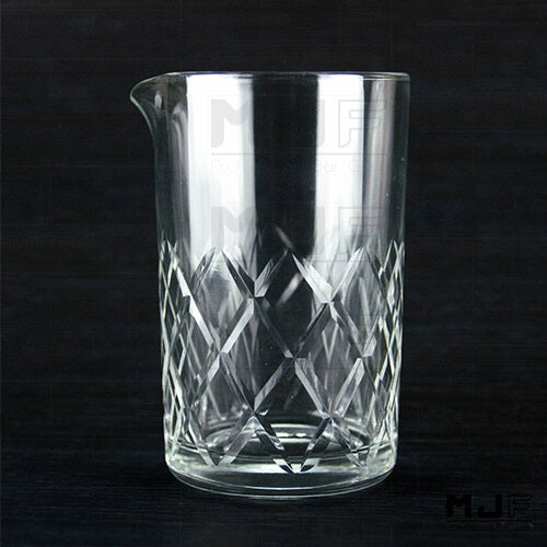 AOYAMA 450ml 人工吹製 玻璃攪拌杯-鑽石紋