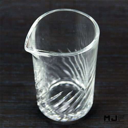 AOYAMA 450ml 人工吹製 玻璃攪拌杯-斜紋