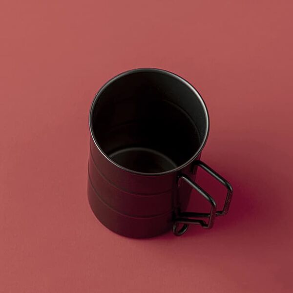 日本AOYOSHI 青芳製作所 400ml Drum mug 造型金屬酒杯-復古黑(067037)