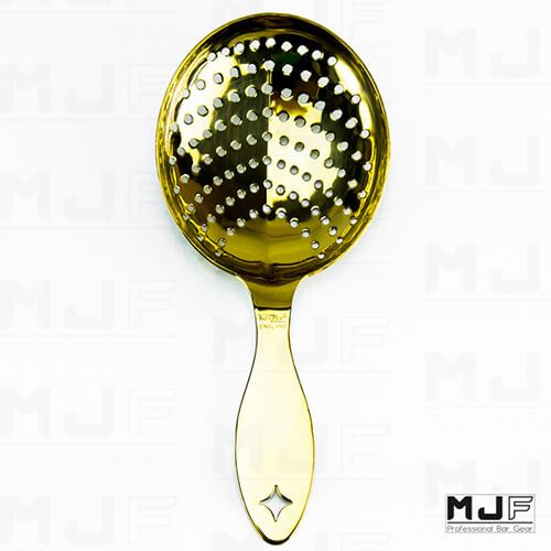 mirror gold cocktail strainer