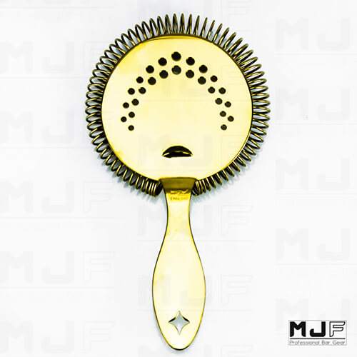mirror gold cocktail strainer