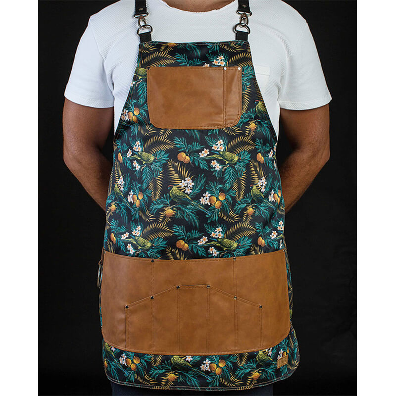 FANCY GENTS 希臘 聚酯纖維 輕量化 設計款圍裙 後交叉 灰黑 NO.7- Fancy Tropical Apron