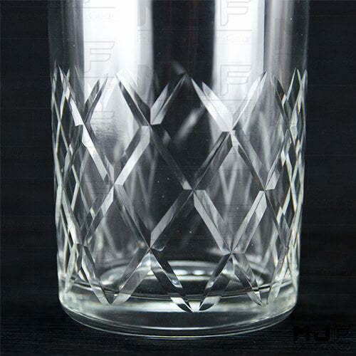 AOYAMA 450ml 人工吹製 玻璃攪拌杯-鑽石紋