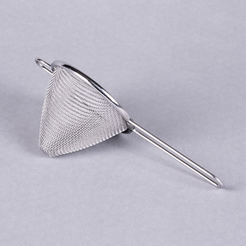 日本AOYOSHI 青芳製作所 304不鏽鋼 圓直徑7.5cm 短柄 雙層 尖頭 濾網-細密過濾孔