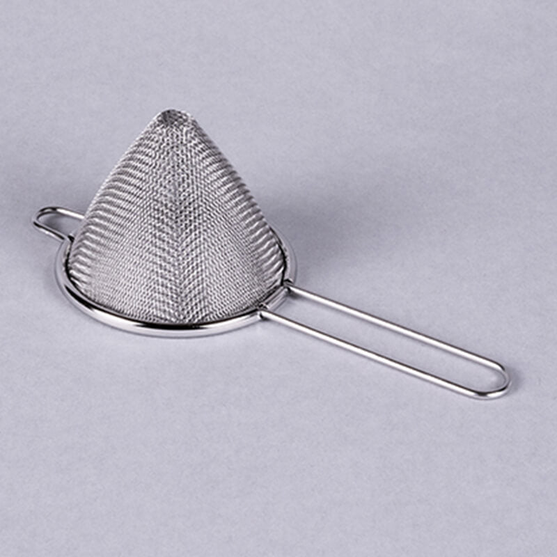 日本AOYOSHI 青芳製作所 304不鏽鋼 圓直徑7.5cm 短柄 雙層 尖頭 濾網-細密過濾孔