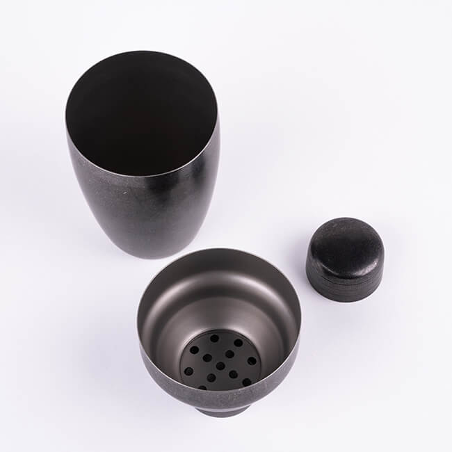 日本AOYOSHI 青芳製作所 350ml 三段式雪克杯-復古黑(520747)